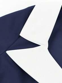 Women's Business A Line Button Dress Half Sleeve Wedding Guest Office Work Dresses Cocktail Party Dress - 藏蓝色 - 查看 4