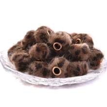 20pcs Leopard Plush Fabric Covered Large Hole Beads, Spacer Beads For DIY Phone Straps, Pen Beads, Autumn/Winter - Multicolor - View 12