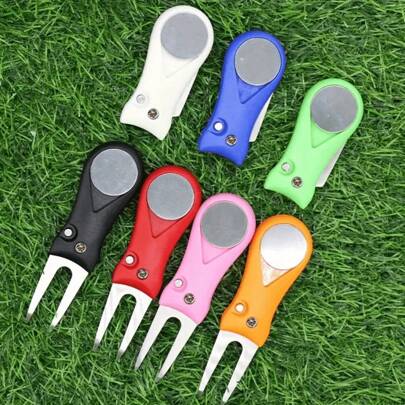 High Quality Golf Ball Marker Tools: Stainless Steel Ball Markers With Magnetic Holder - Durable Portable Golf Outdoor Accessories