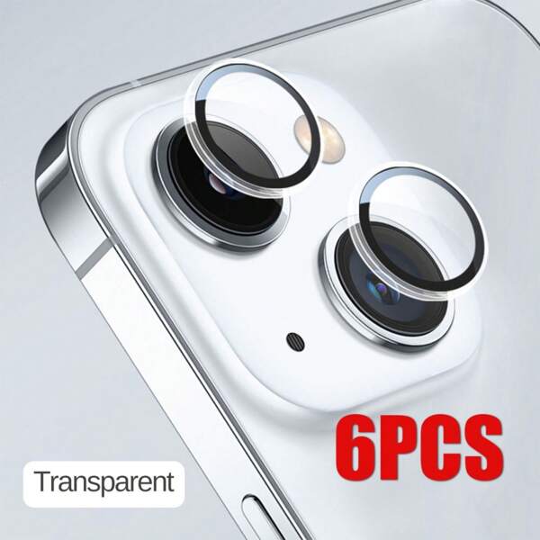 CSDZ 6PCS Compatible With Iphone 16 15 14 Pro Max Case Curved Clear Tempered Glass Back Camera Cover IPhone16 Plus 14Pro 13 Mini 15Pro Lens Ring Gift For Birthday, Family, Friends Lens Protector, Phone Accessories Waterproof Shockproof Anti-Fall Anti-Fall Scratch Resistant Anti-Fingerprint Full Cover