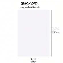 A4 Size 100 Sheets Sublimation Transfer Paper, 105G, 8.3*11.7 Inch Printable Sublimation Paper, Compatible With Inkjet Printers, DIY T-Shirts, Mugs And Other Light Color Soft/Hard Substances - White - View 2
