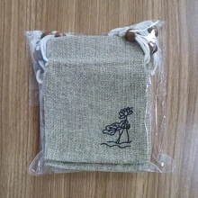 3pcs/5pcs Festival Party Gift Packaging Bags, Vintage Style Antique Jewelry Storage Pouches, Jewelry Accessories, Earphones Storage Drawstring Linen-Like Bags, Valentine Gift