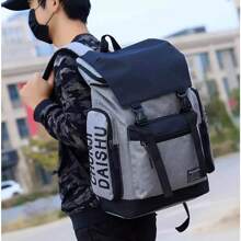 Mochilas Para Laptop Mochila Portatil 15.6 Pulgadas Mochilas De Hombremochila De Viaje Kvn Canvas Para Hombre Y Mujer, Cuaderno De 15 Colores Gris Cla Mochila multicapa Hombres Mujeres Mochila de viaje para estudiantes - Gris - Ver 4