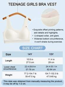 Đồ lót cho bé gái tuổi teen Áo ngực không dây liền mạch màu sáng đơn giản Đồ lót cho bé gái tuổi teen - trắng - Xem 5