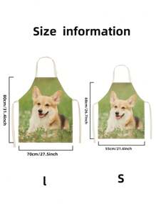 1 Piece Pet Portrait Custom Apron, DIY Kitchen Waterproof Apron With Personalized Photo, Suitable For Kids, Cats, Dogs, Pets, Friends, Kitchen Cooking Wear-Resistant And Stain-Resistant Apron - Multicolor - View 8