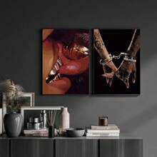 1 pieza Póster de pareja negra sin marco, impresión en lienzo de amor afroamericano, decoración del Día de San Valentín, arte de pared romántico en lienzo, pintura artística para regalo, para un regalo perfecto de inauguración de la casa para recién casados, esposa, boda o aniversario, regalos del Día de San Valentín, cumpleaños, graduación
