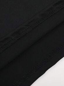 Men's Summer Slogan Print Round Neck Short Sleeve Casual T-Shirt - Black - View 3