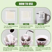 50pcs Portable Coffee Filter Paper Bags, Disposable Drip Hang Ear Coffee Bags, Single Cup Coffee Filter Bags, Suitable For Festival Prayer, Celebration, Travel, Camping, Home & Office Back To School