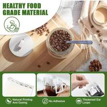 50pcs Portable Coffee Filter Paper Bags, Disposable Drip Hang Ear Coffee Bags, Single Cup Coffee Filter Bags, Suitable For Festival Prayer, Celebration, Travel, Camping, Home & Office Back To School