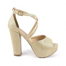 Weave Wedge Sandals With Thick Heel - 金色 - 查看 2