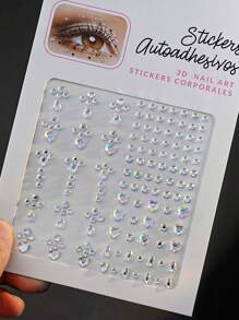 4Sheets/Set Sparkling Rhinestone Face Stickers - 864pcs 3D Rhinestone Face Gems With Tear Drop Shape,Moon,Star,Heart & Butterfly Shape - Perfect For Stage Performance, DIY, Holiday Party (Makeup Carnival Dance Eye Face Decoration)