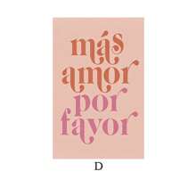 1PC Modern Nordic More Mas Amor Por Favor Spaanse Quote Posters Print Canvas Schilderij Trendy Roze Liefde Quote Muurkunst Kamer Huisdecoratie Geen Lijst