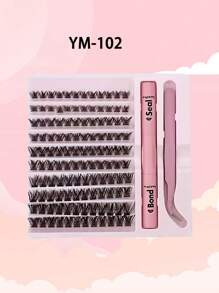 30/40/50/60/80/100D 8-16 mm D Curl Kit de extensión de pestañas con unión de pestañas y pegamento de sellado, grupos de pestañas, herramientas de maquillaje, kit de extensión de pestañas DIY para pegar pestañas,pestañas pestans extensiones de pestañas