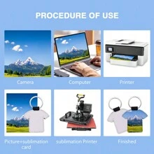 5 buc Kit de fabricare breloc pe două fețe, din piele PU, imprimare prin transfer de căldură, breloc pandantive pentru artizanat, cadouri, brelocuri auto (rotunde, dreptunghiulare, pătrate, forme de tricou) Cadouri pentru femei