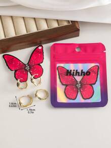 Hihho 1 对可爱海龟耳钉，时尚黑色锆石耳环珠宝礼物，适合女孩、婚礼和订婚配饰 - 金黃色 - 查看 5