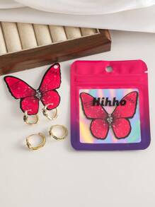 Hihho 1 对可爱海龟耳钉，时尚黑色锆石耳环珠宝礼物，适合女孩、婚礼和订婚配饰 - 金黃色 - 查看 4