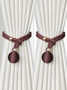 2pcs Ball Decor Polyester Curtain Tieback,Modern Solid Pom Pom Curtain Strap Tie Gifts Birthday Graduation