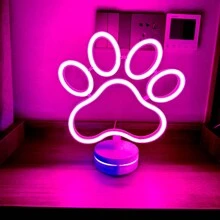 1 件霓虹猫爪/狗爪标志 LED 灯，电池或 USB 供电装饰灯，适用于卧室、宿舍、露营、户外派对、酒吧、餐厅、婚礼、节日、游戏室，24.5x27x9.5 厘米 - 電池+USB(雙重供電) - 查看 15