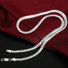 50cm 925 Sterling Silver Luxury Brand Design Noble Necklace Chain For Woman Men Fashion Wedding Engagement Jewelry