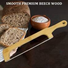 1 pieza Cuchillo cortador de pan de masa madre, cortador de pan para pan casero, cuchillo de arco para masa madre, sierra para pan para pan casero, diseño de arco de violín, cuchillo para masa madre para rebanar - color de registro - Ver 5