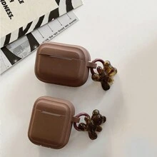 Vỏ silicon nhiều màu tương thích với tai nghe Bluetooth Apple, vỏ bảo vệ chống rơi và chống trầy xước tương thích với vỏ tai nghe Bluetooth Airpods - 030 màu cà phê - Xem 4