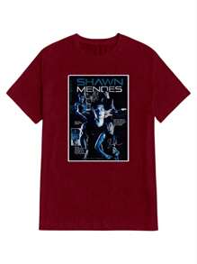 Sh@Wn Mendes T-Shirt 100% Cotton NEW! - 紫紅色 - 查看 2