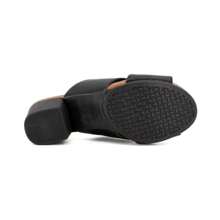 Usaflex Women's Clogs With Textured Block Heel AE3219 - 黑色 - 查看 2
