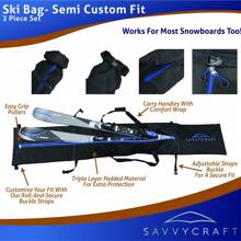 Padded Ski Bag And Boot Bag 2-Piece Set - Thick-Padded Ski And Boot Bag Combo - Black/Blue - View 5