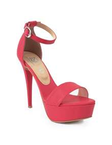 Sandalia para mujer, con plataforma y tacón de aguja - Rojo - Ver 2