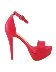 Sandalia para mujer, con plataforma y tacón de aguja - Rojo - Ver 3