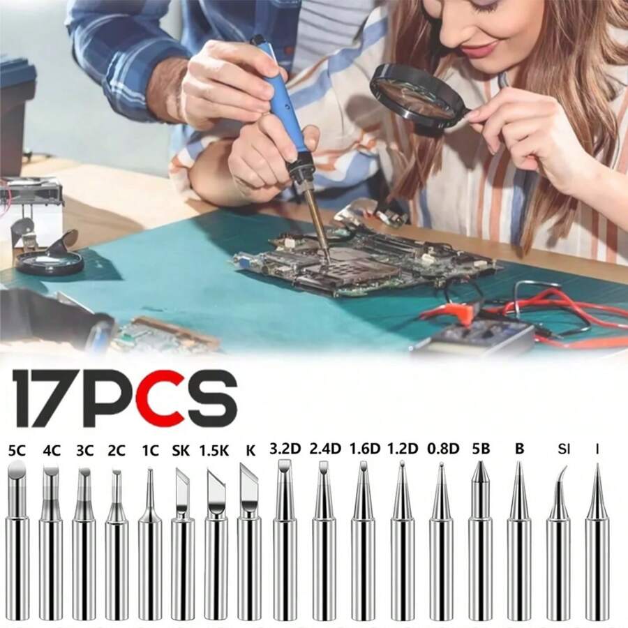 17 Puntas Cautin Repuesto Profesional Baku Yihua Saike - 17 piezas - Ver 1