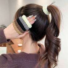 5/10/20 piezas Scrunchies (coleteros) de alta elasticidad y extra gruesos, adecuados para coletas y peinados diarios