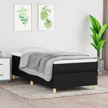 VidaXL Bed Frame Without Mattress Black 100x200 Cm Fabric