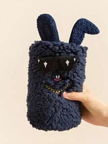 1 双男女通用拖鞋袜，带卡通太阳镜兔子图案，保暖内衬，厚防滑家居袜 - 彩色 - 查看 6