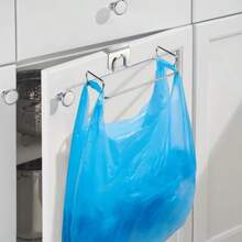 Kitchen Trash Rack Cabinet Door Garbage Bags Holder Stainless Steel Closet Garbage Storage Holder - Silver - View 10