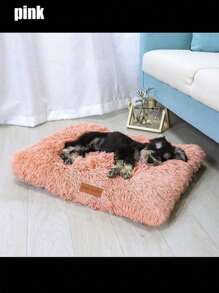 1PC Washable Plush Pet Crate Bed For Dog Anti-Slip Pet Mat Bed For Cat Fluffy Comfy Pet Sleeping Mat For Large, Medium, Small Dogs Breeds
