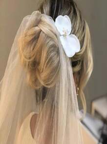 Small White Orchid Wreath Flower Hairband Bride - trắng - Xem 6