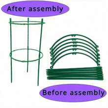 Green Plastic Plant Support Stakes, Semi-Circular Plant Support Rings, Climbing Plant Tomato Cages, Flower & Vegetable Vines, Potted Plant & Garden Trellis