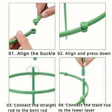 Green Plastic Plant Support Stakes, Semi-Circular Plant Support Rings, Climbing Plant Tomato Cages, Flower & Vegetable Vines, Potted Plant & Garden Trellis
