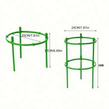 Green Plastic Plant Support Stakes, Semi-Circular Plant Support Rings, Climbing Plant Tomato Cages, Flower & Vegetable Vines, Potted Plant & Garden Trellis