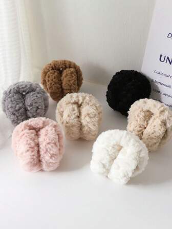 1pc Women's Winter Plush Ear Warmers With Foldable Ear Muffs Suitable For Cold Weather Christmas Valentine's Day