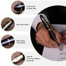 1 SET 0.5mm F Nib Fountain Pen Ink Set Business Office Writing Signature Calligraphy Gift Giving - Sets - View 4