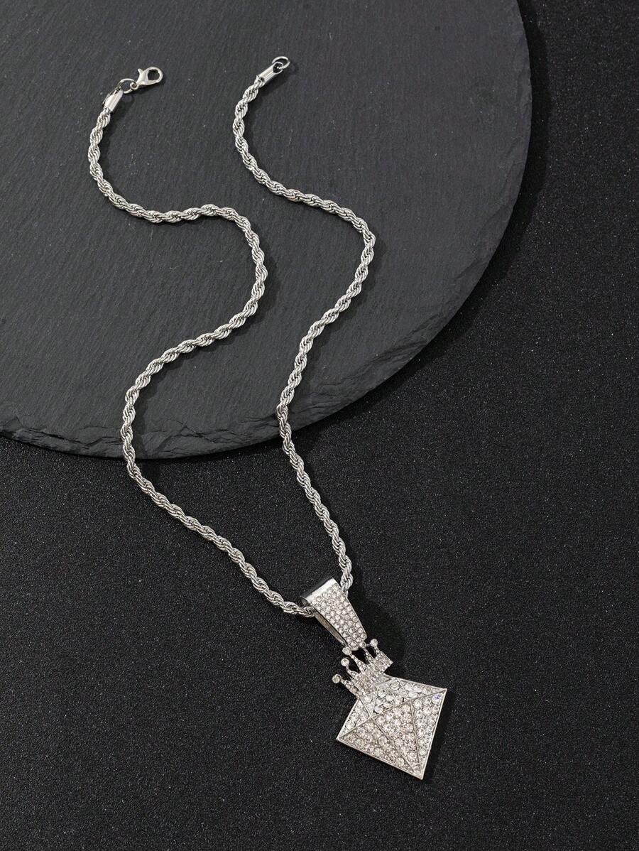 1 szt. Modny, wyjątkowy naszyjnik z kryształkami, odpowiedni dla mężczyzn i kobiet na co dzień/na ulicę, idealny prezent na Boże Narodzenie, Nowy Rok, Walentynki