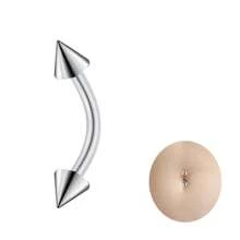 Piercing Jewelry Tongue Rings, Titanium Belly Button Rings, 14G Curved Barbells, Internal Thread Rook Earrings, Eyebrow Lip Belly Piercing Jewelry For Women Men Silvery - Silvery - View 7