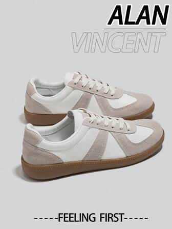 Alan Vincent 【德国训练师系列】2025新款女士休闲鞋平底运动鞋米色女士鞋日常搭配乐福鞋舒适时尚派对鞋