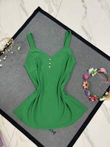 Women's Fashion Tank Top - 薄荷綠 - 查看 1