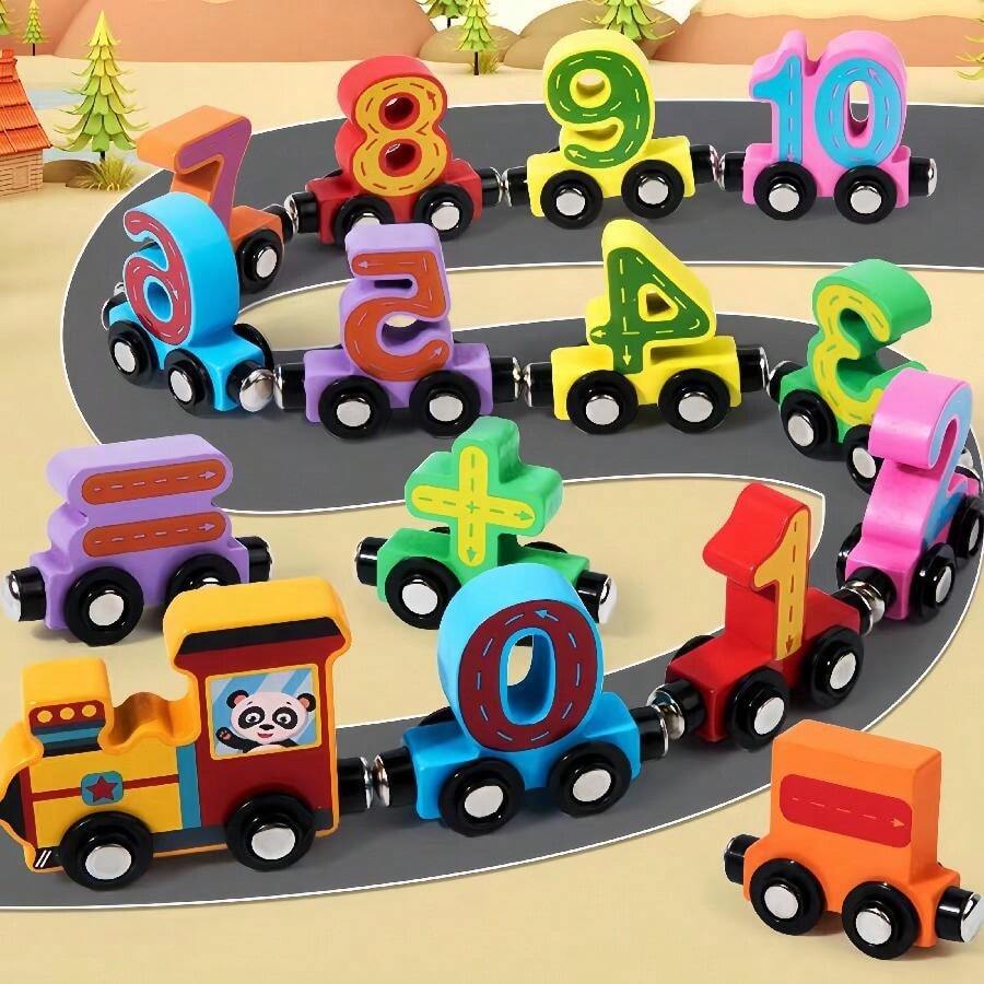 1pc Magnetic Digital Train Toy Set, Cognitive Gifts Educational Intelligence Building Block Toys Suitable For Boys Girls Babies 1-3 Years Old