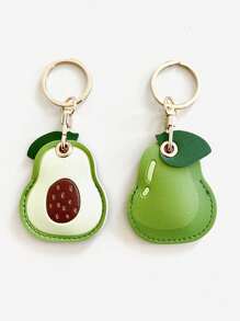 1pc Avocado Shape Keychain, Protective Soft Case Compatible With Apple AirTag Bluetooth Anti-Lost Tracker (AirTag Not Included)
