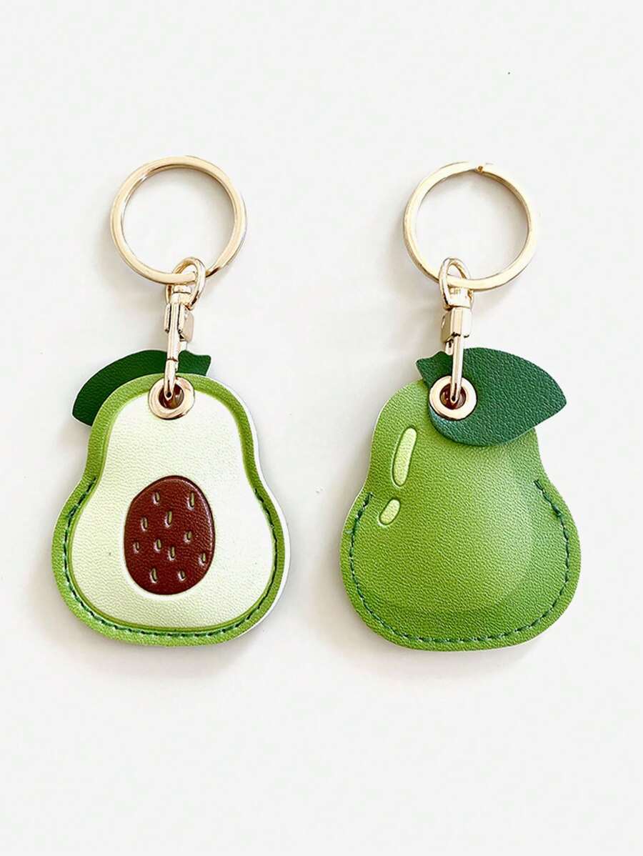 1pc Avocado Shape Keychain, Protective Soft Case Compatible With Apple AirTag Bluetooth Anti-Lost Tracker (AirTag Not Included)