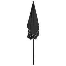 Garden Parasol Umbrella With 210x140 Cm Canopy In Anthracite Color Suitable For Patio Beach And Outdoor Use - Black - View 3